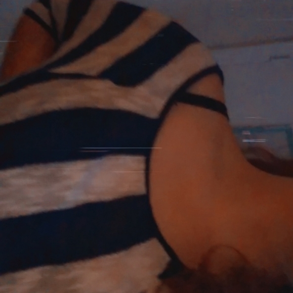 A double way navy blue and white stripes blouse - Picture 1 of 3